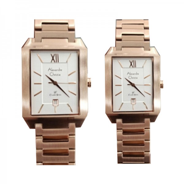 Alexandre Christie AC 8643 Rosegold White Couple